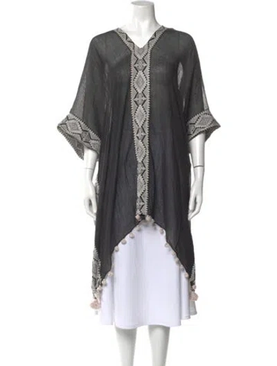 Pre-owned Matta Patterned V-neck Tunic In Black