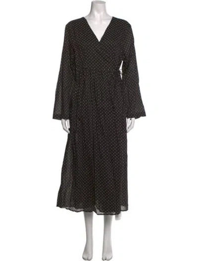 Pre-owned Matta Polka Dot Print Midi Length Dress W/ Tags In Black