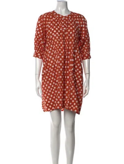 Pre-owned Matta Polka Dot Print Mini Dress In Neutrals