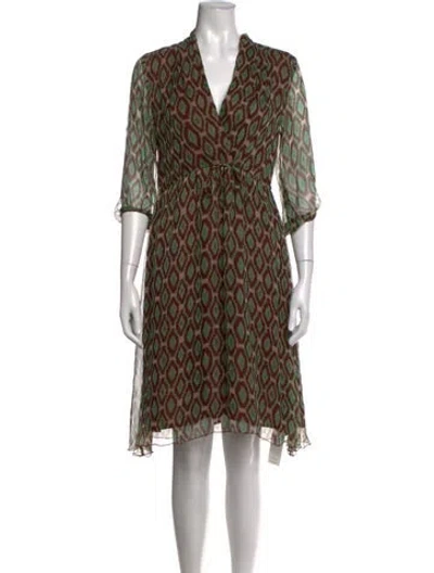 Pre-owned Matta Printed Knee-length Dress In Brown