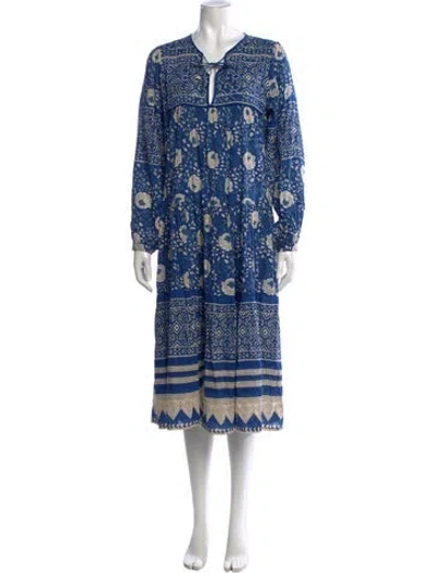 Pre-owned Matta Printed Long Dress In Black
