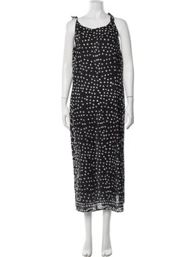 Pre-owned Matta Printed Long Dress In Black