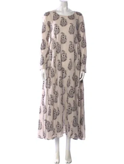 Pre-owned Matta Printed Long Dress In Neutral