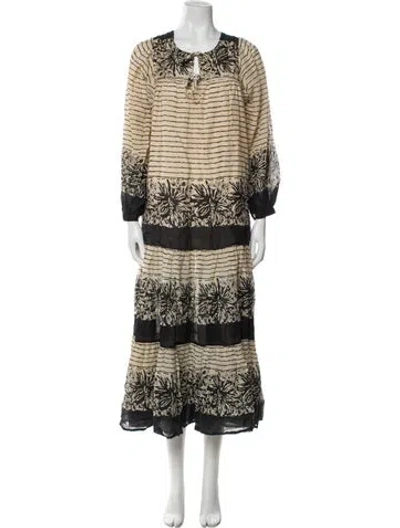 Pre-owned Matta Printed Long Dress In Neutral