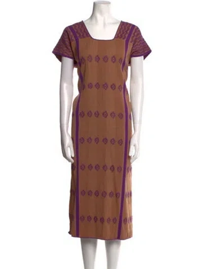 Pre-owned Matta Printed Long Dress In Neutral