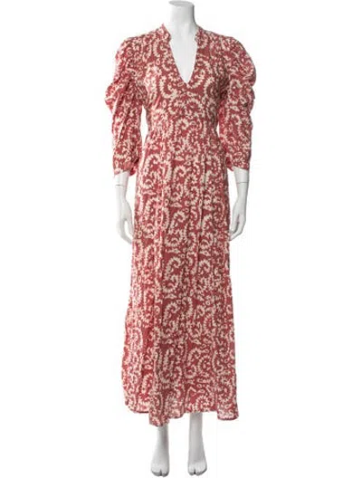 Pre-owned Matta Printed Long Dress In Neutrals