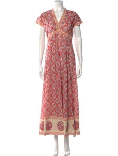 Pre-owned Matta Printed Long Dress In Pink