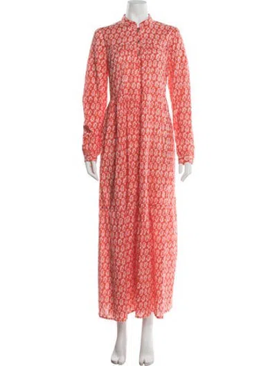 Pre-owned Matta Printed Long Dress In Pink