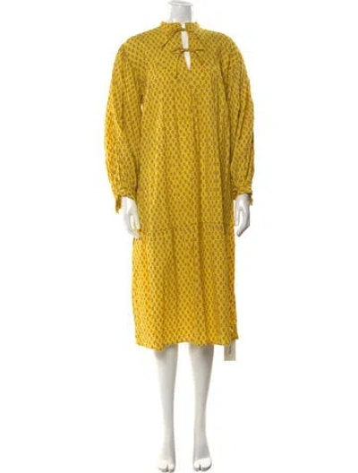 Pre-owned Matta Printed Long Dress In Yellow