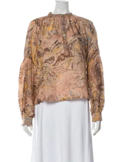Pre-owned Matta Printed Long Sleeve Blouse In Neutral