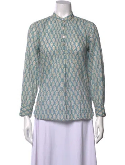 Pre-owned Matta Printed Long Sleeve Top In Blue