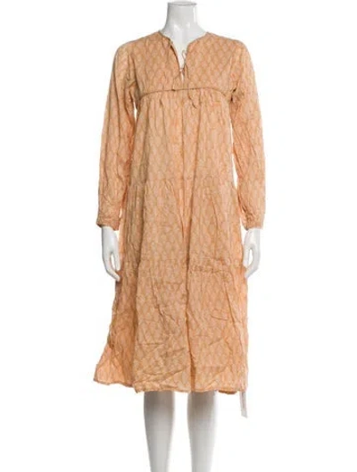 Pre-owned Matta Printed Midi Length Dress In Neutral