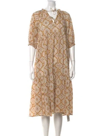 Pre-owned Matta Printed Midi Length Dress In Neutral