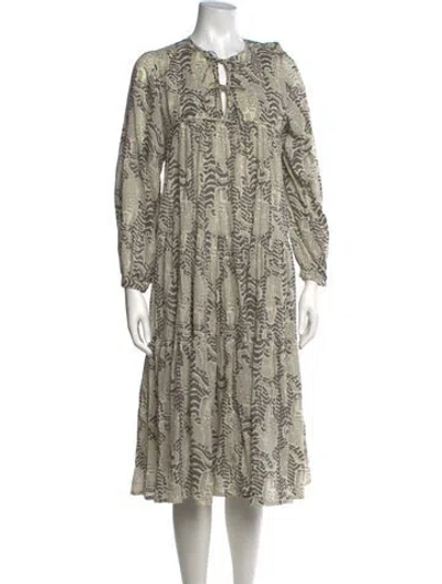 Pre-owned Matta Printed Midi Length Dress In Neutrals
