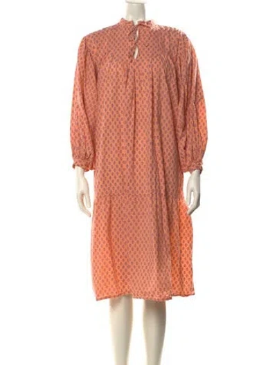 Pre-owned Matta Printed Midi Length Dress In Orange
