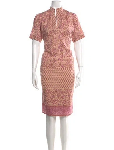 Pre-owned Matta Printed Midi Length Dress In Pink