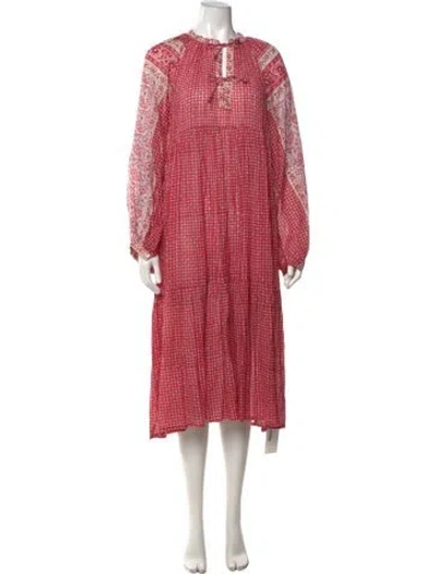 Pre-owned Matta Printed Midi Length Dress In Pink