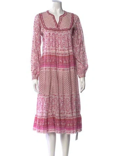Pre-owned Matta Printed Midi Length Dress In Purple
