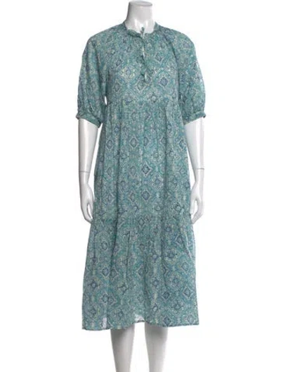 Pre-owned Matta Printed Midi Length Dress W/ Tags In Blue