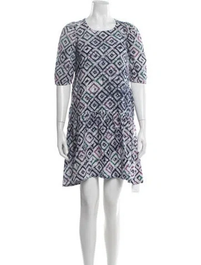 Pre-owned Matta Printed Mini Dress In Blue