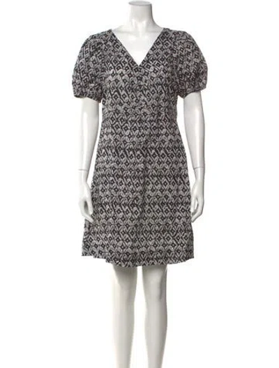 Pre-owned Matta Printed Mini Dress In Gray