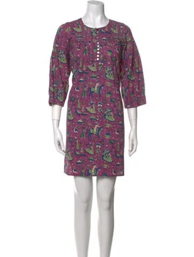 Pre-owned Matta Printed Mini Dress In Purple