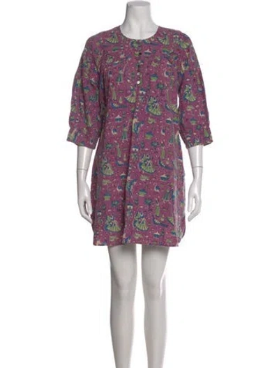 Pre-owned Matta Printed Mini Dress In Purple