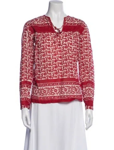 Pre-owned Matta Printed V-neck Sweatshirt In Red