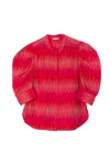 Matta Puff Sleeve Blouse In Red