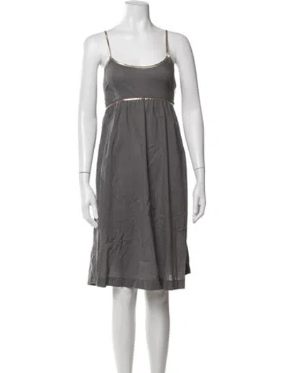Pre-owned Matta Scoop Neck Knee-length Dress In Grey