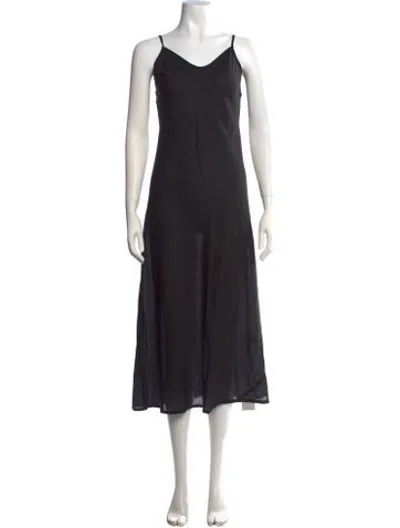Pre-owned Matta Scoop Neck Long Dress In Black