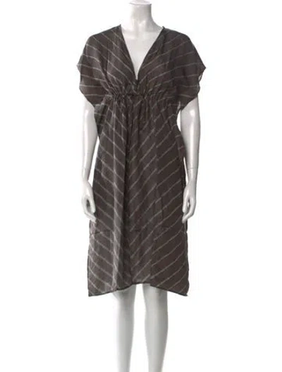 Pre-owned Matta Silk Knee-length Dress In Gray