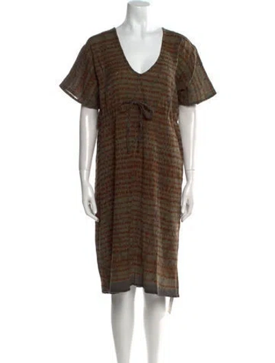 Pre-owned Matta Silk Knee-length Dress In Green
