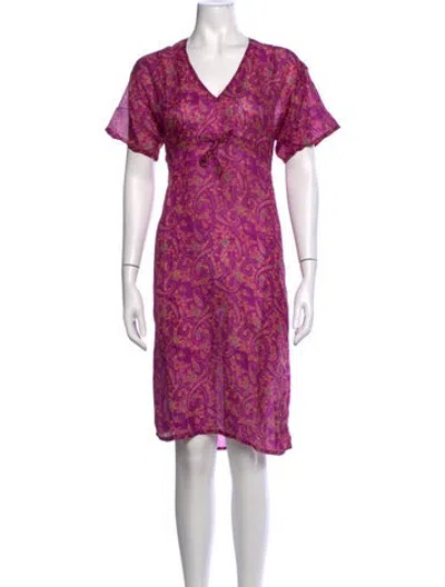 Pre-owned Matta Silk Knee-length Dress In Pink