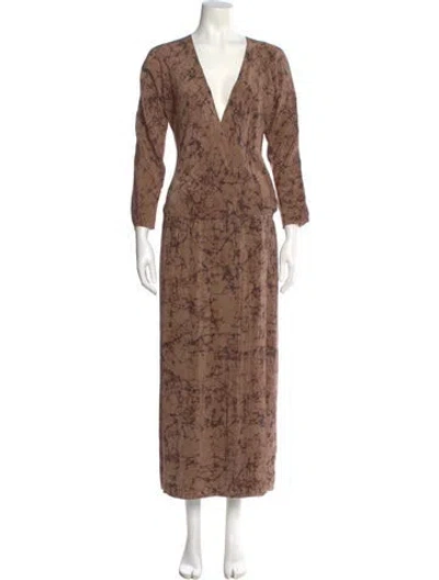 Pre-owned Matta Silk Long Dress In Brown
