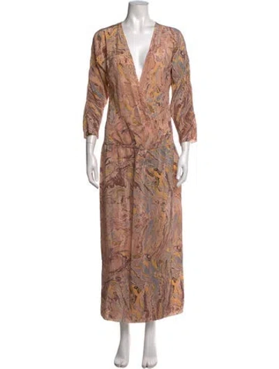 Pre-owned Matta Silk Long Dress In Neutrals
