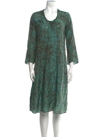 Pre-owned Matta Silk Midi Length Dress In Green