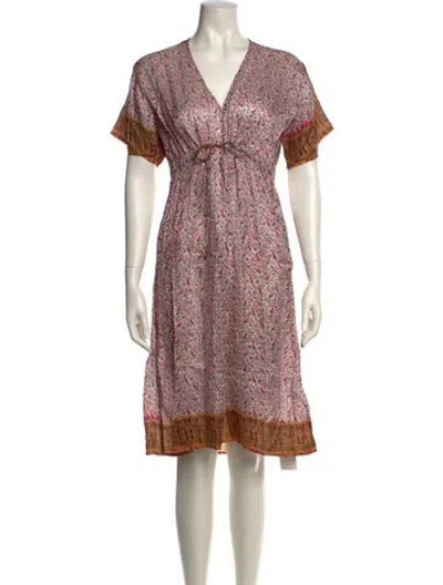 Pre-owned Matta Silk Midi Length Dress In Multi