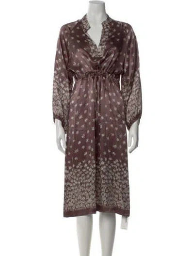 Pre-owned Matta Silk Midi Length Dress In Multi