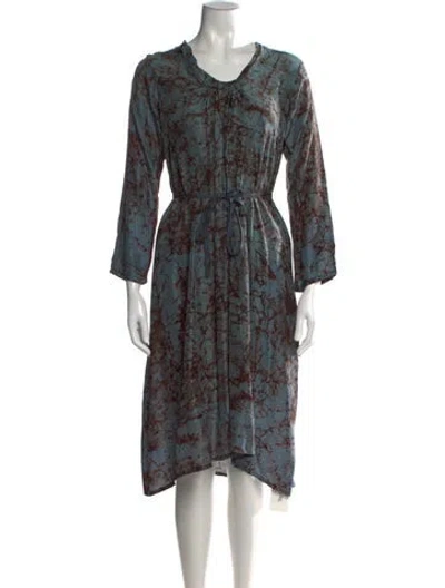 Pre-owned Matta Silk Midi Length Dress In Multi