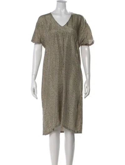 Pre-owned Matta Silk Midi Length Dress In Neutral