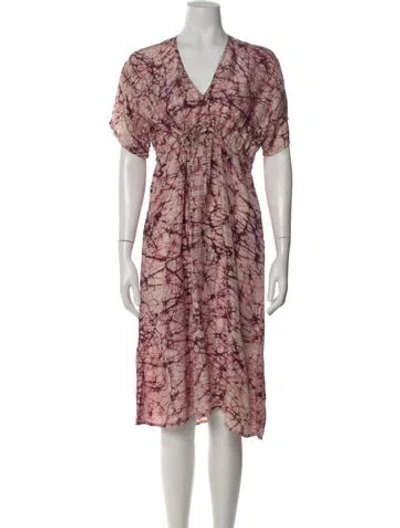 Pre-owned Matta Silk Midi Length Dress In Pink