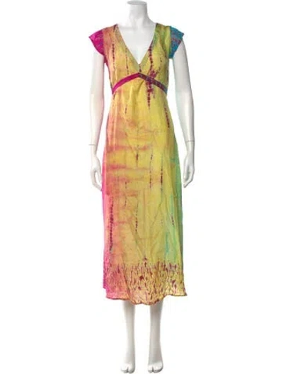 Pre-owned Matta Silk Midi Length Dress In Pink