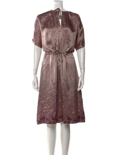 Pre-owned Matta Silk Midi Length Dress In Purple