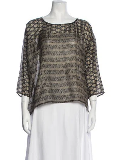 Pre-owned Matta Silk Printed Top In Multicolor