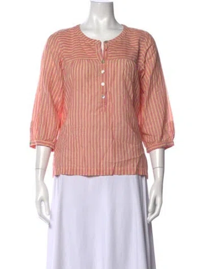 Pre-owned Matta Striped Crew Neck Top In Pink