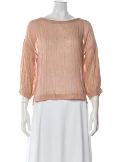 Pre-owned Matta Striped Crew Neck Top W/ Tags In Pink