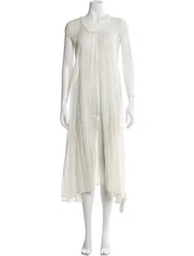 Pre-owned Matta Striped Long Dress In Blue
