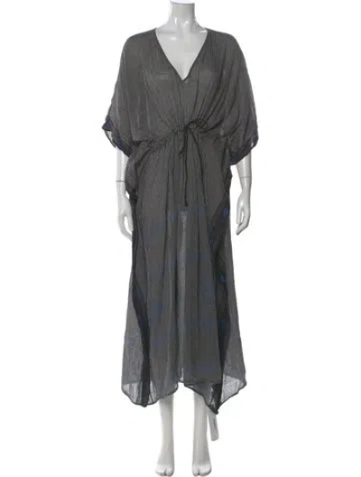 Pre-owned Matta Striped Long Dress In Gray