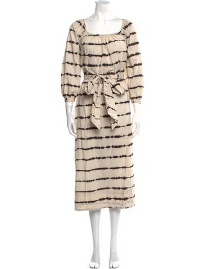 Pre-owned Matta Striped Long Dress In Neutral